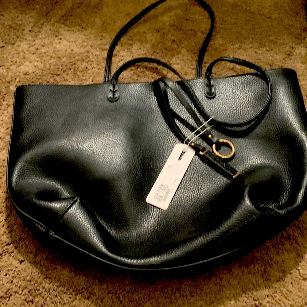 Black leather pocketbook new